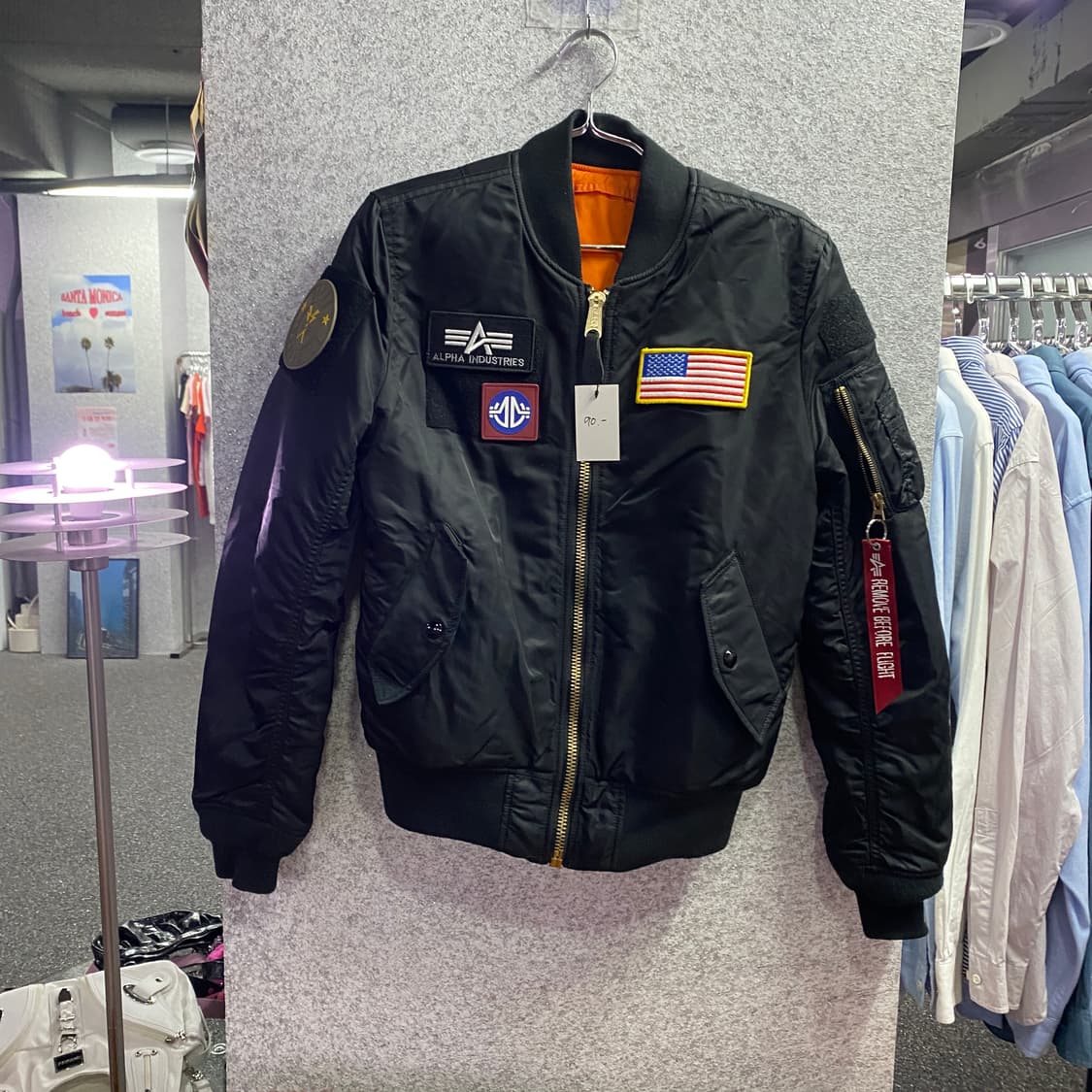 알파인더스트리 리버시블 패치 ma-1 항공 봄버 점퍼 B3226  상품이미지2