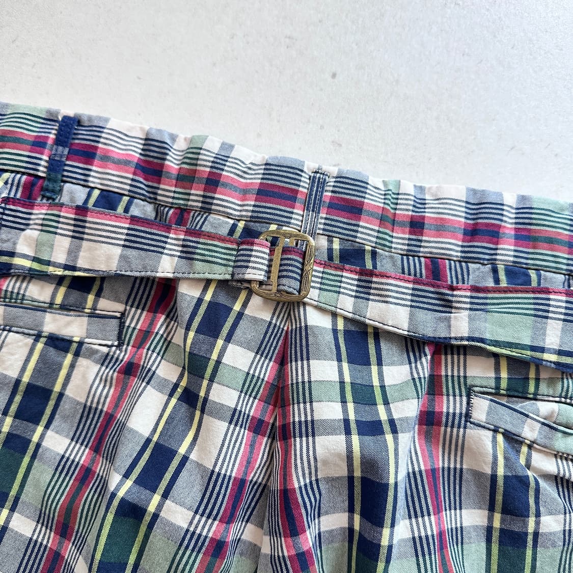 90s 폴로 랄프로렌 마드라스 체크 신치백 코튼 팬츠 38x30 상품이미지9