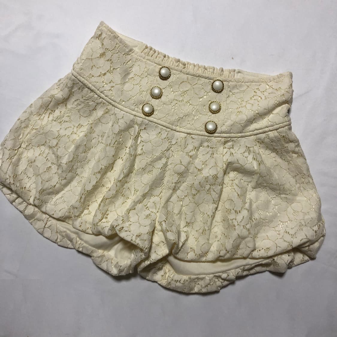 레이스 벌룬 큐롯 팬츠  아이보리 상품이미지2