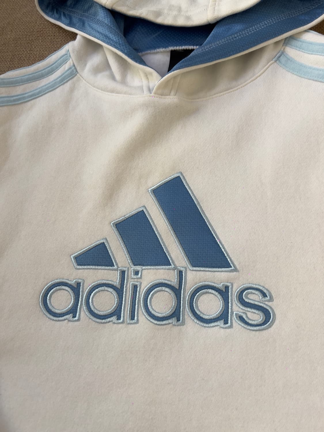 아디다스 삼선 화이트 후드티 L 상품이미지2