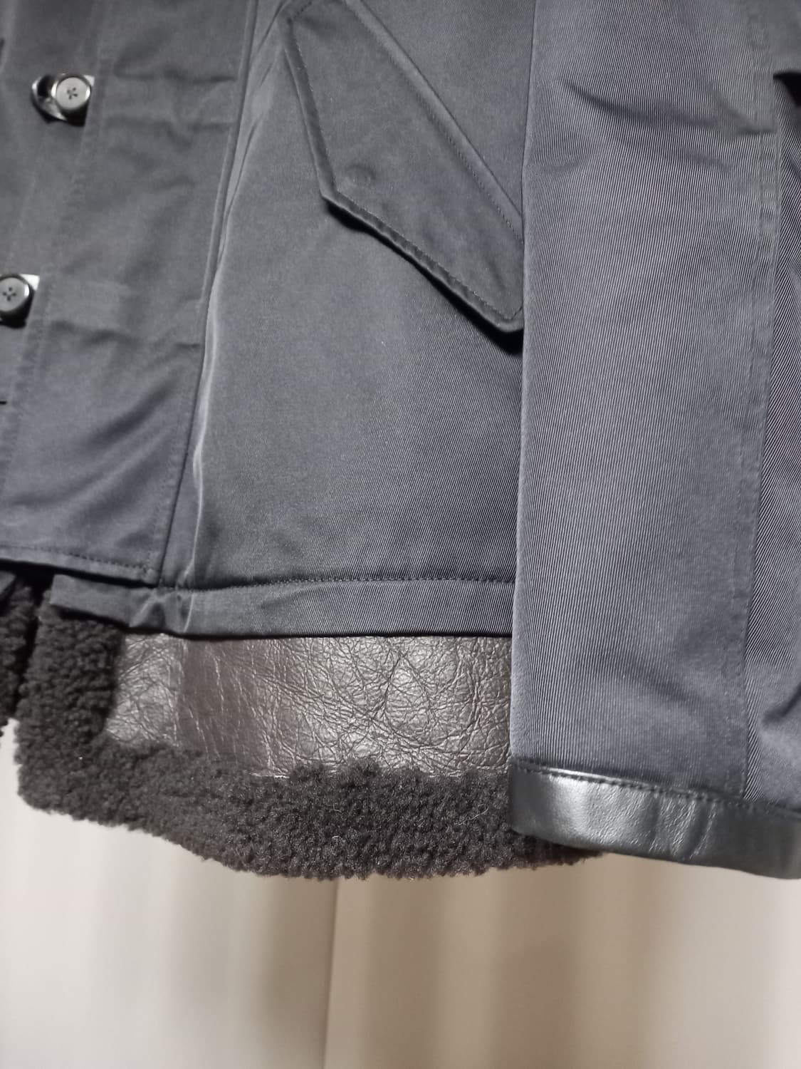 시스템옴므 양가죽 배색 라쿤 퍼 파카 상품이미지4