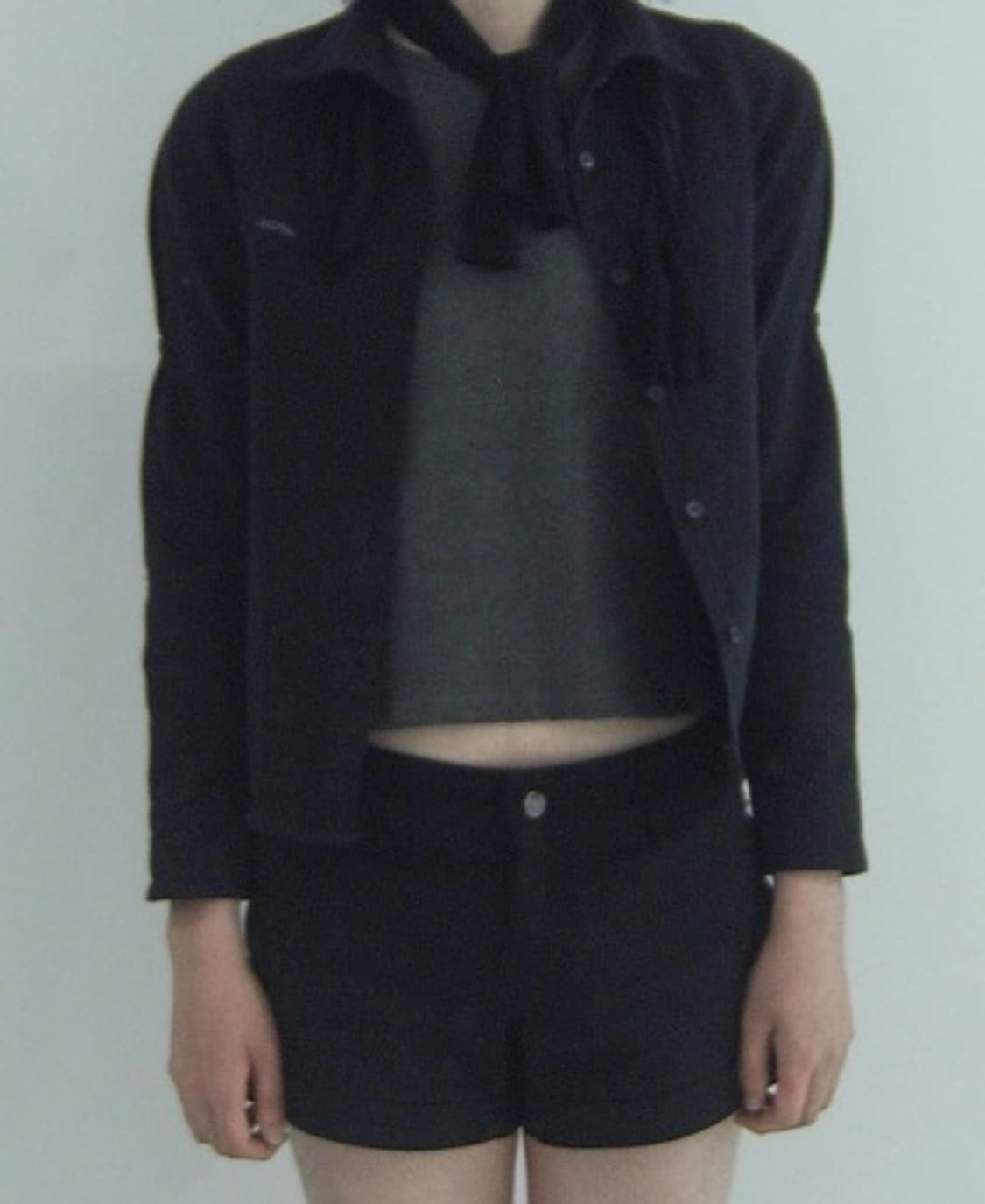 에옹쓰 가든테이프 셔츠 1사이즈 블랙 상품이미지4