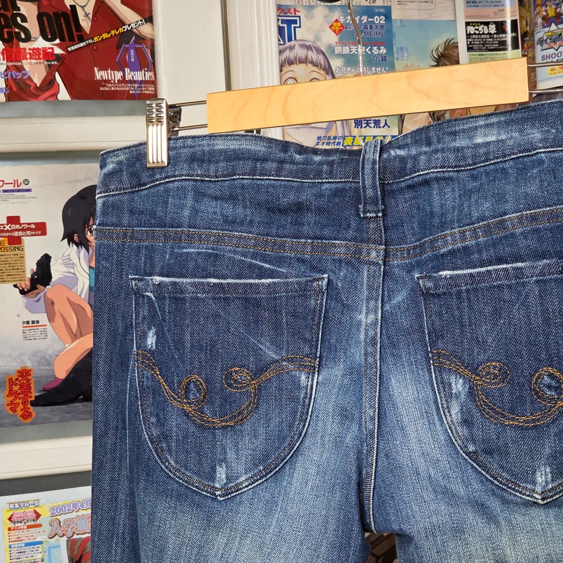 빈티지 중청 워싱 로우라이즈 플레어 데님 팬츠 상품이미지3