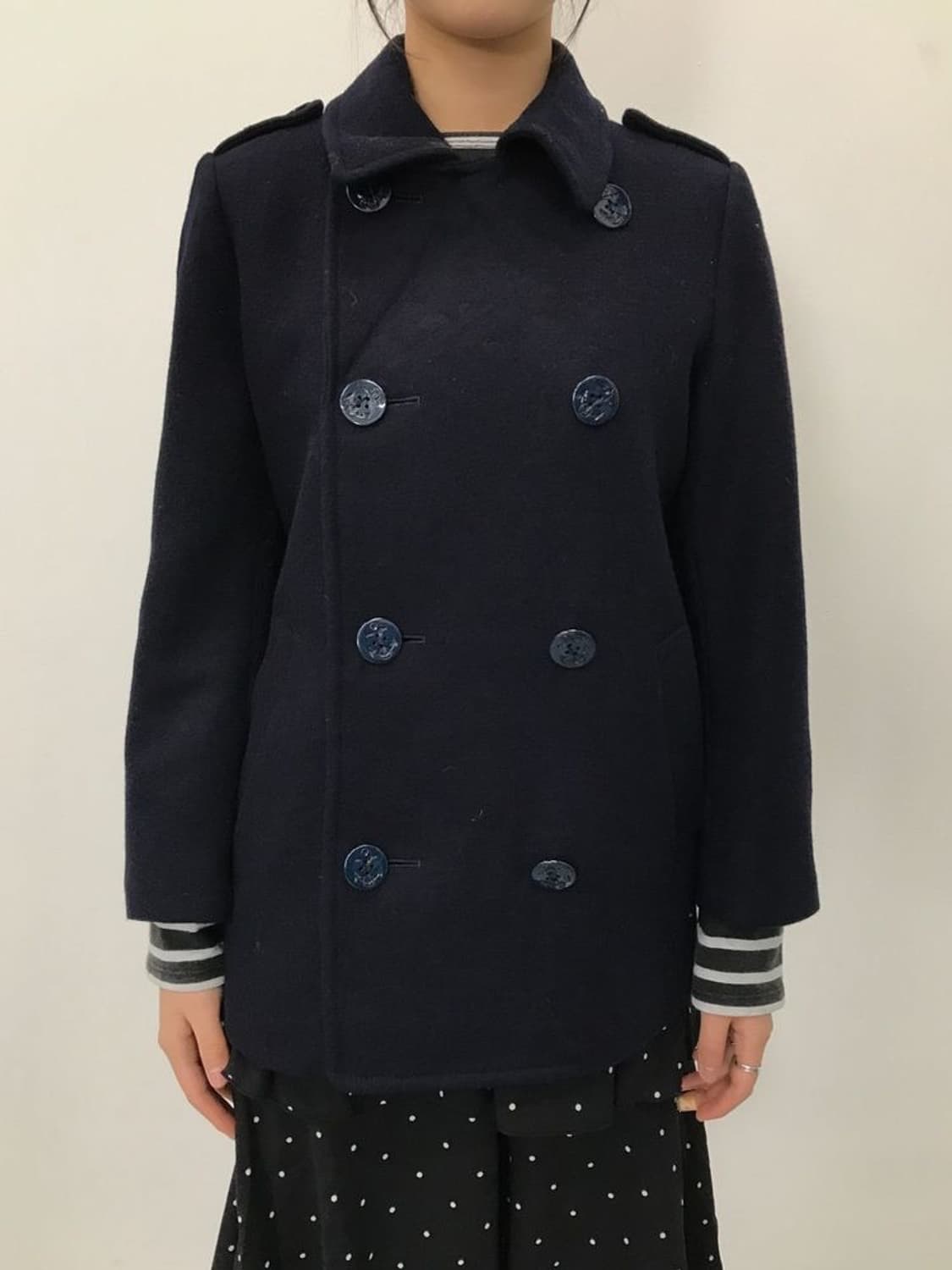 Vintage Navy Wool Pea Coat 상품이미지2