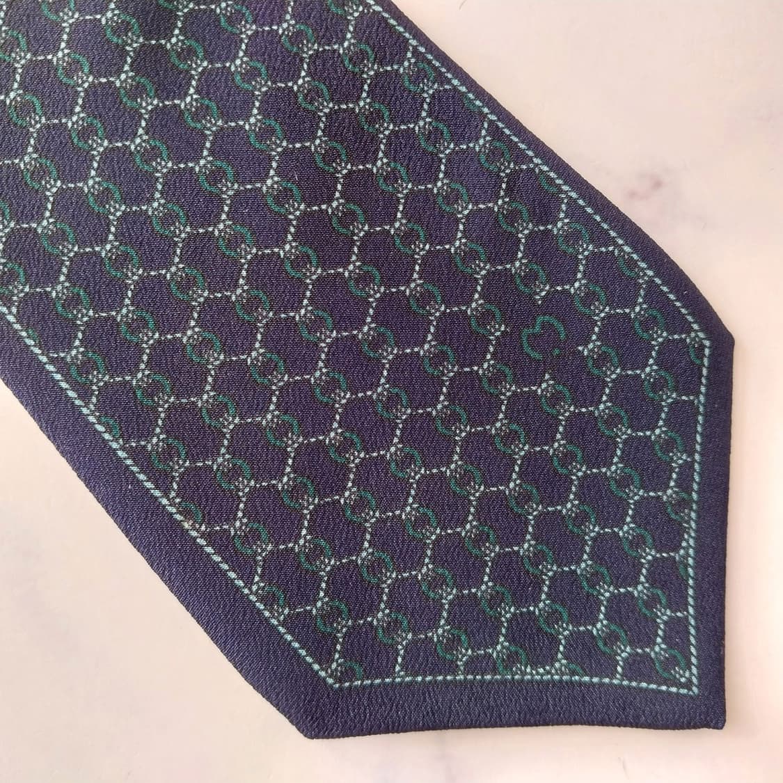 밀라 숀 실크 네이비 패턴 넥타이 8.5cm A+~A등급 k1736 상품이미지6
