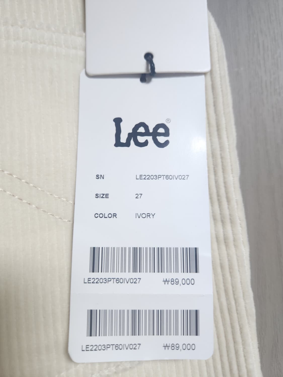 새상품] LEE 코듀로이 와이드팬츠, 26~27 상품이미지3