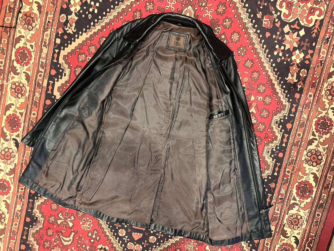 ( L ) 가죽코트 가죽카코트 가죽하프 가죽롱자켓 레더자켓  상품이미지3