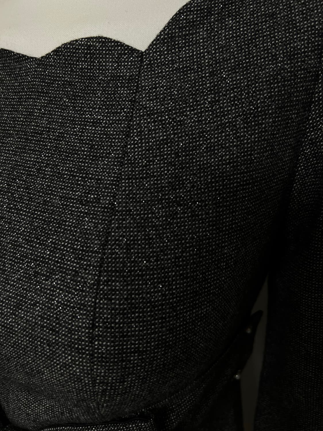 회색 트위드 플라워버튼 리본 원피스 상품이미지5