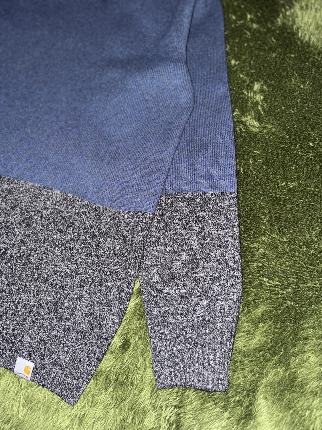[L] 칼하트 WIP 투톤 WELCH 스웨터 니트 네이비 그레이 상품이미지4