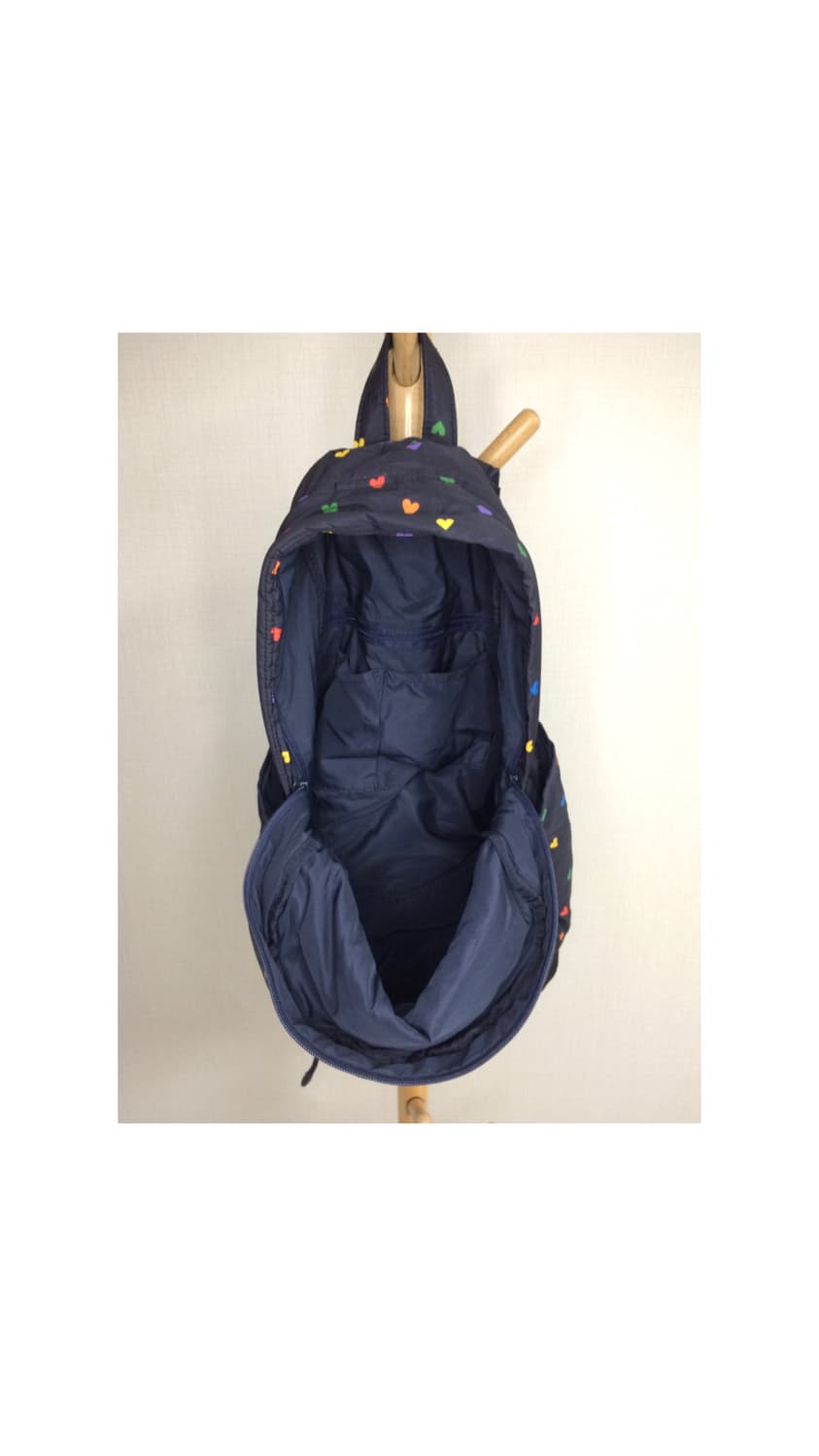 빈티지 컬러풀 하트 무늬 패디드 백팩 상품이미지4