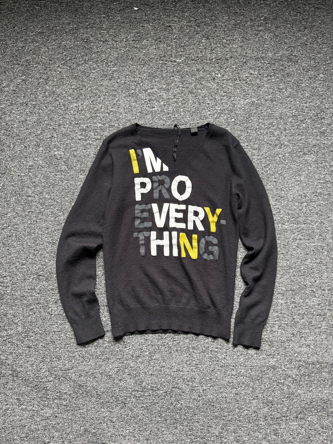 디젤 타이포 브이넥 니트 슬리브 상품이미지5