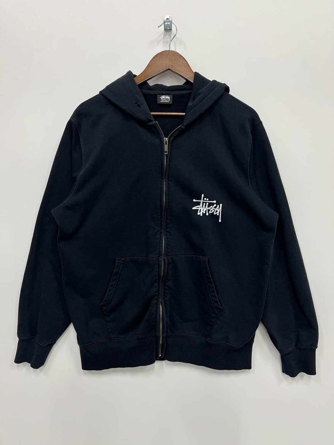 스투시 베이직 블랙 후드집업  상품이미지1