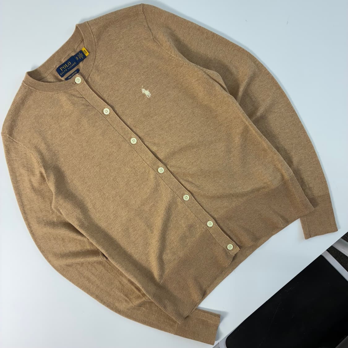 Polo  폴로 랄프로렌 신형 자수 피마코튼 베이지 니트 가디건  상품이미지2
