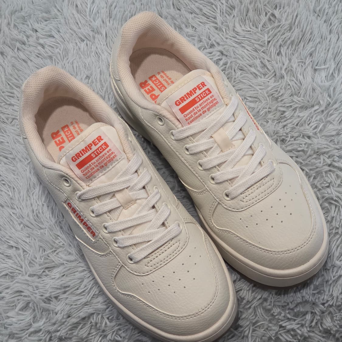 6q-22:그림퍼 플랫폼 스니커즈 아이보리 (250cm)-거의새거 상품이미지5