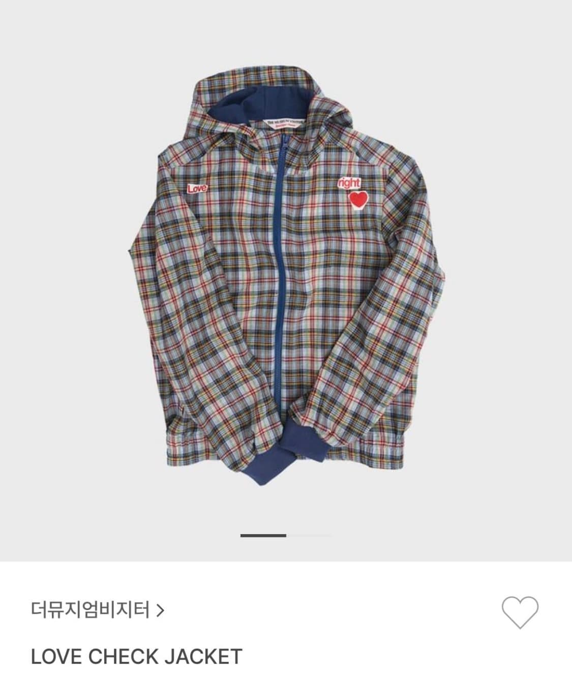 더뮤지엄비지터 Love check jacket 상품이미지1