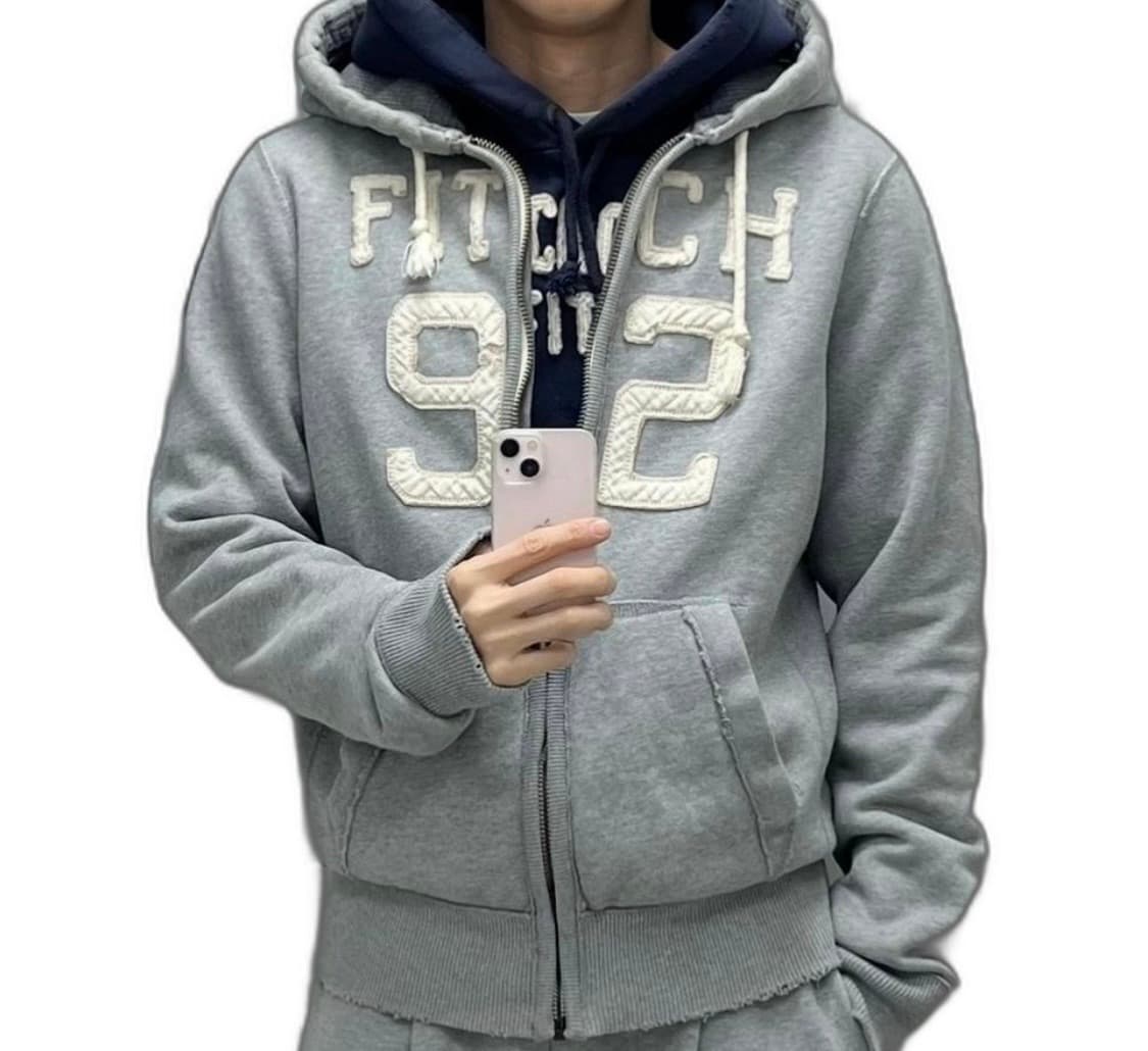 아베크롬비 후드집업 피치 92 그레이 M 상품이미지1