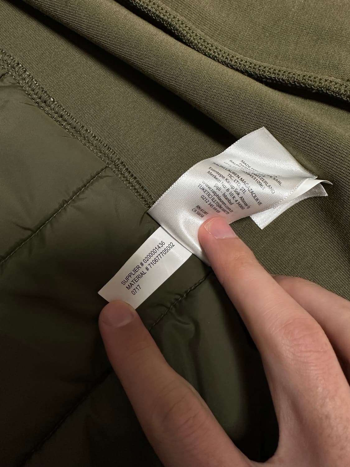 폴로 경량패딩 후드집업 카키 상품이미지7