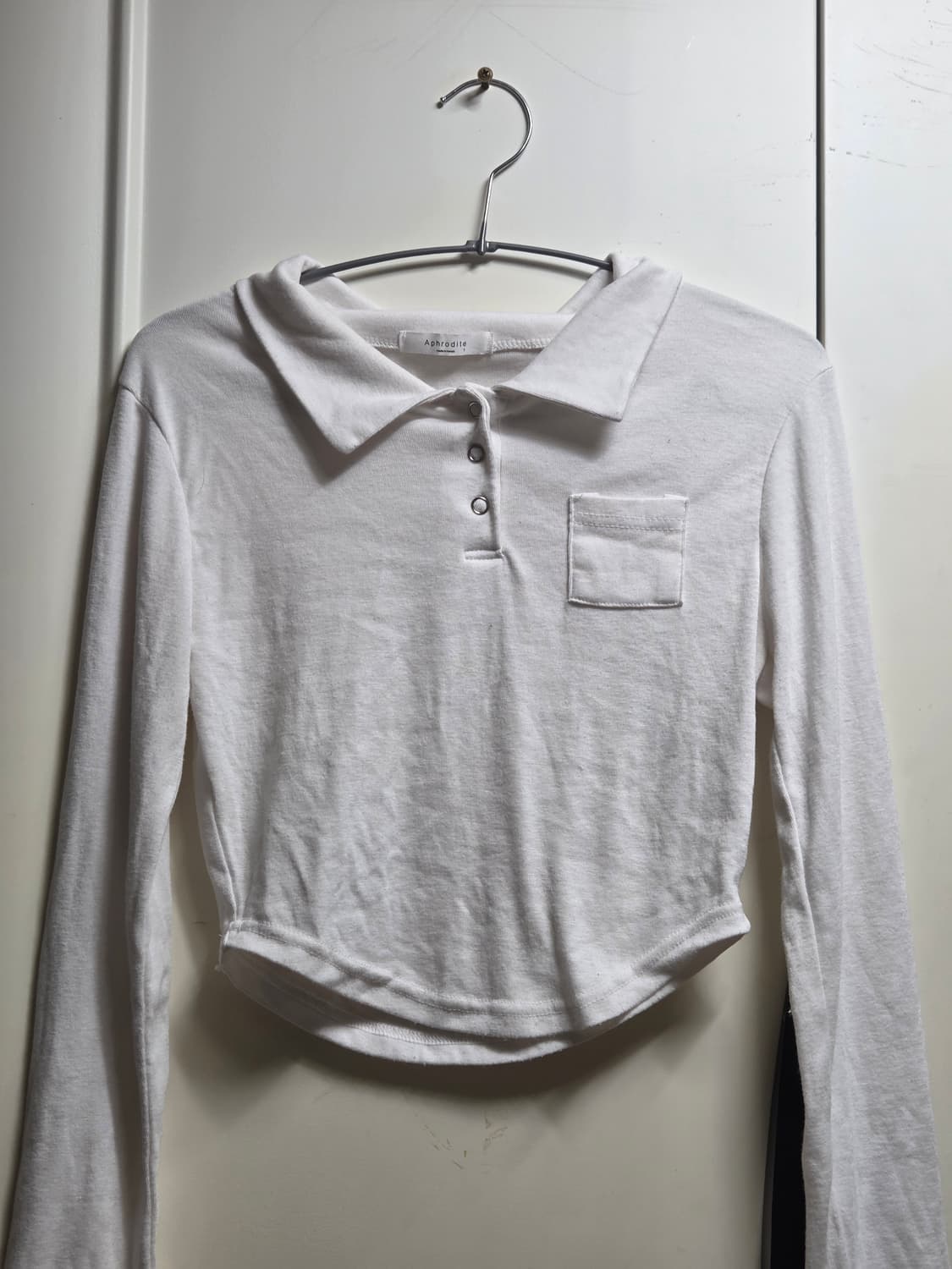 6천원 급처! 핀터깔 화이트 카라 크롭 롱슬리브 상품이미지1