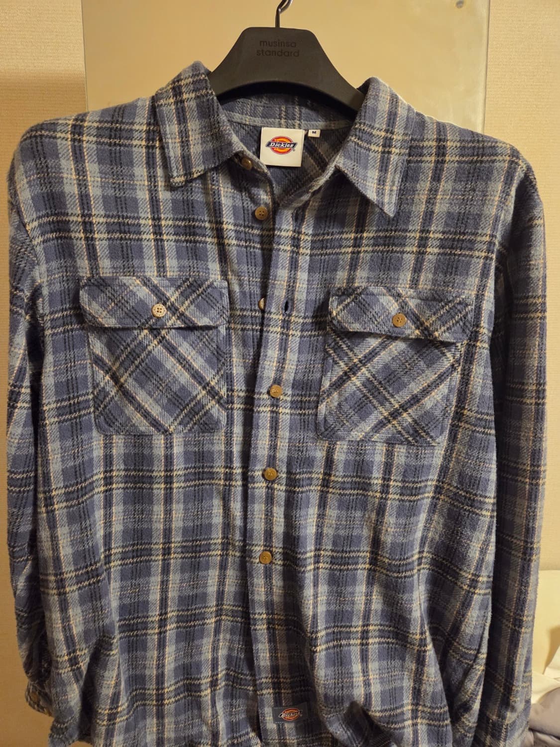 디키즈 코튼 플란넬 셔츠 스카이블루 M 상품이미지1