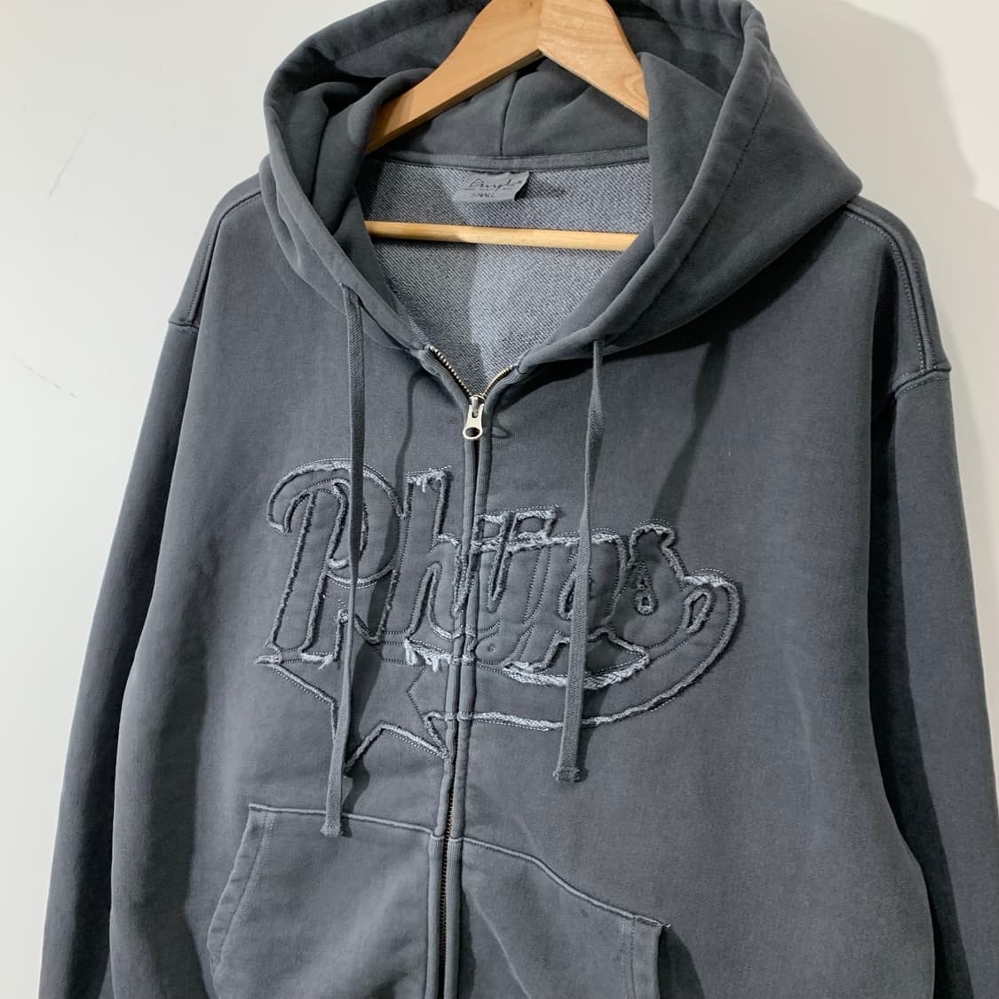 피지컬 에듀케이션 디파트먼트 워싱 그레이 투웨이 후드집업 상품이미지2