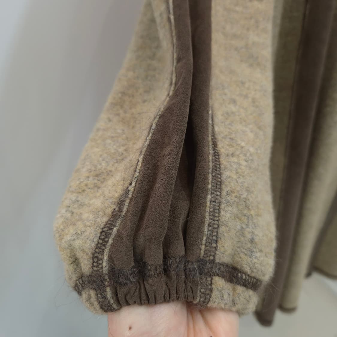 베이지 플레어 빅사이즈 울코트 상품이미지8