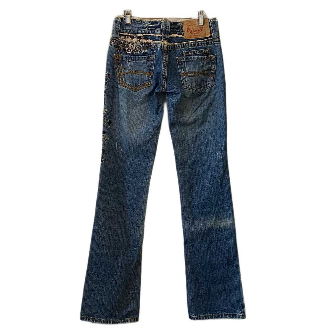 Y2K 레이스 꽃자수 데님팬츠 상품이미지4