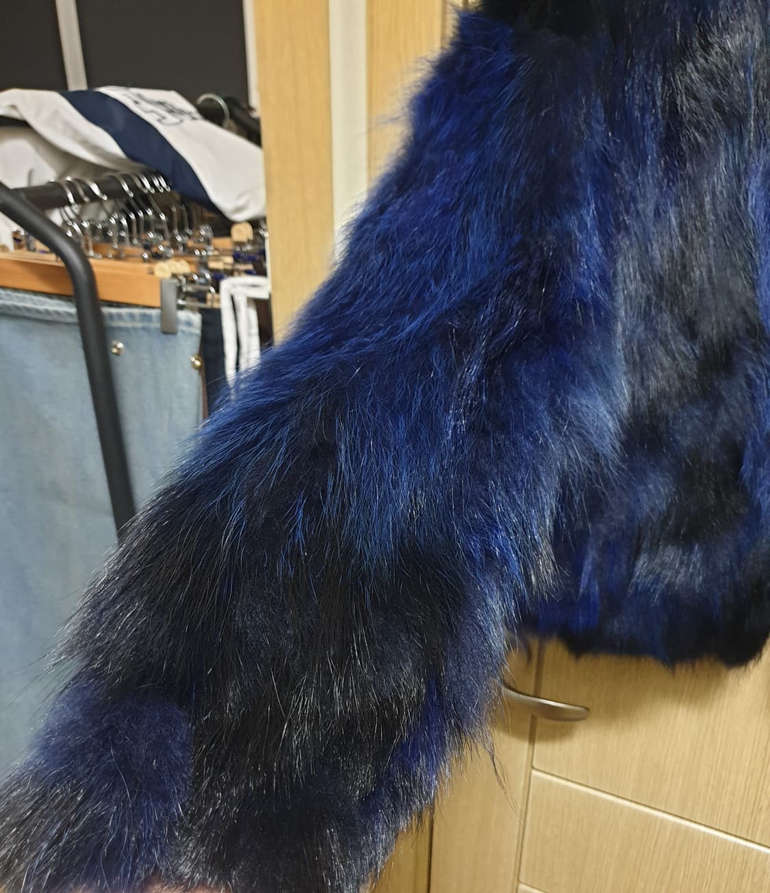 진도 끌레베 라쿤퍼 자켓 블루블랙(S) 상품이미지3