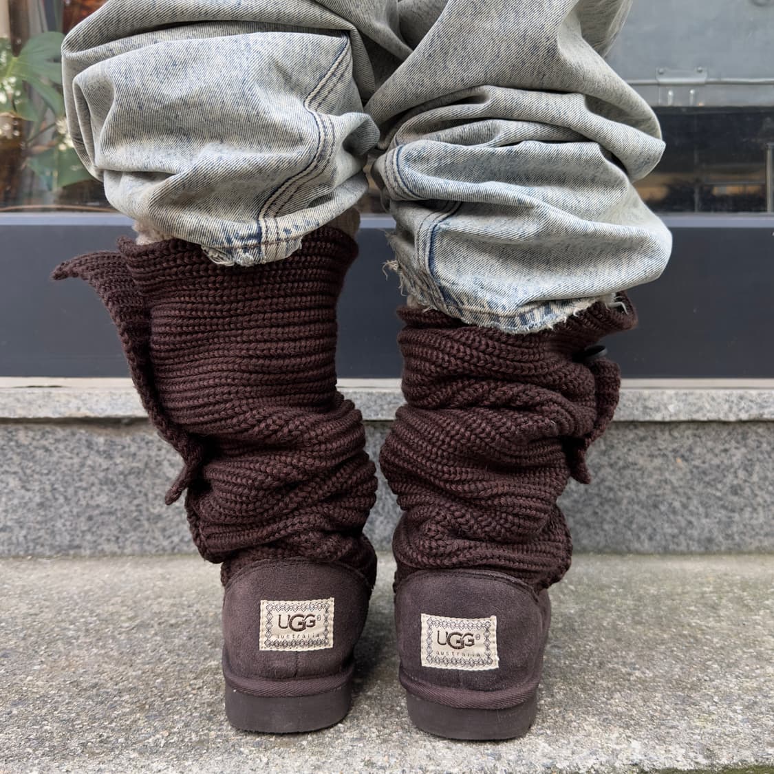 2000s Y2K 니트 카디 어그 부츠 상품이미지6