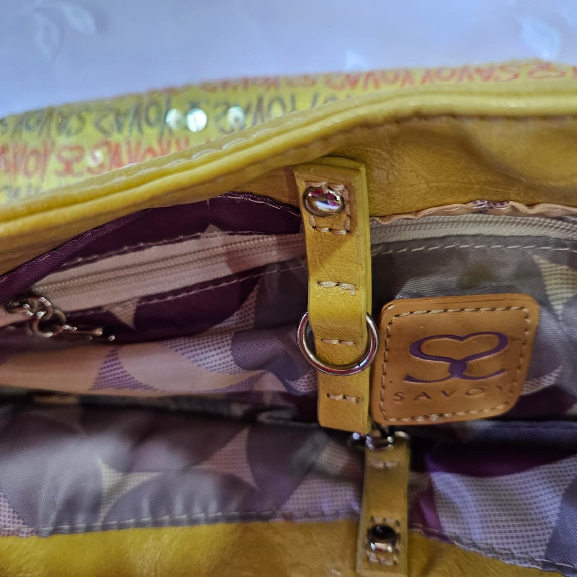 사보이 옐로우 하트 스팽글 토트백 상품이미지6