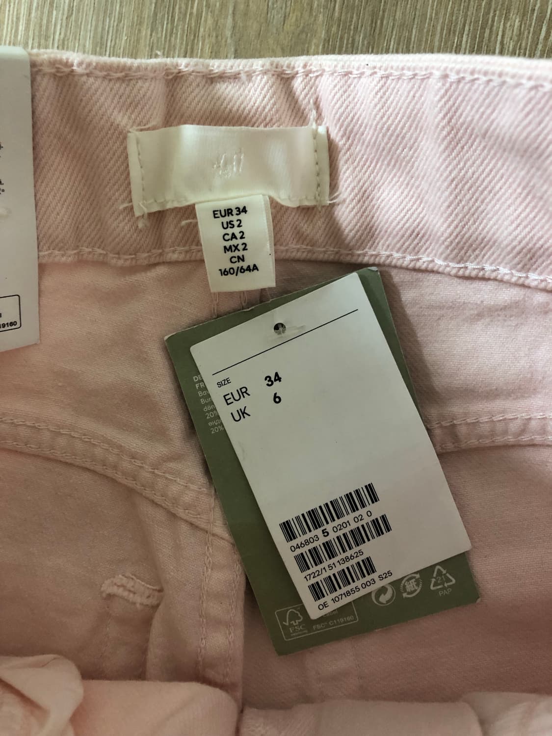 H&m 흐앤므 루즈 스트레이트 하이웨스트 팬츠 베이비핑크 연분홍 상품이미지4