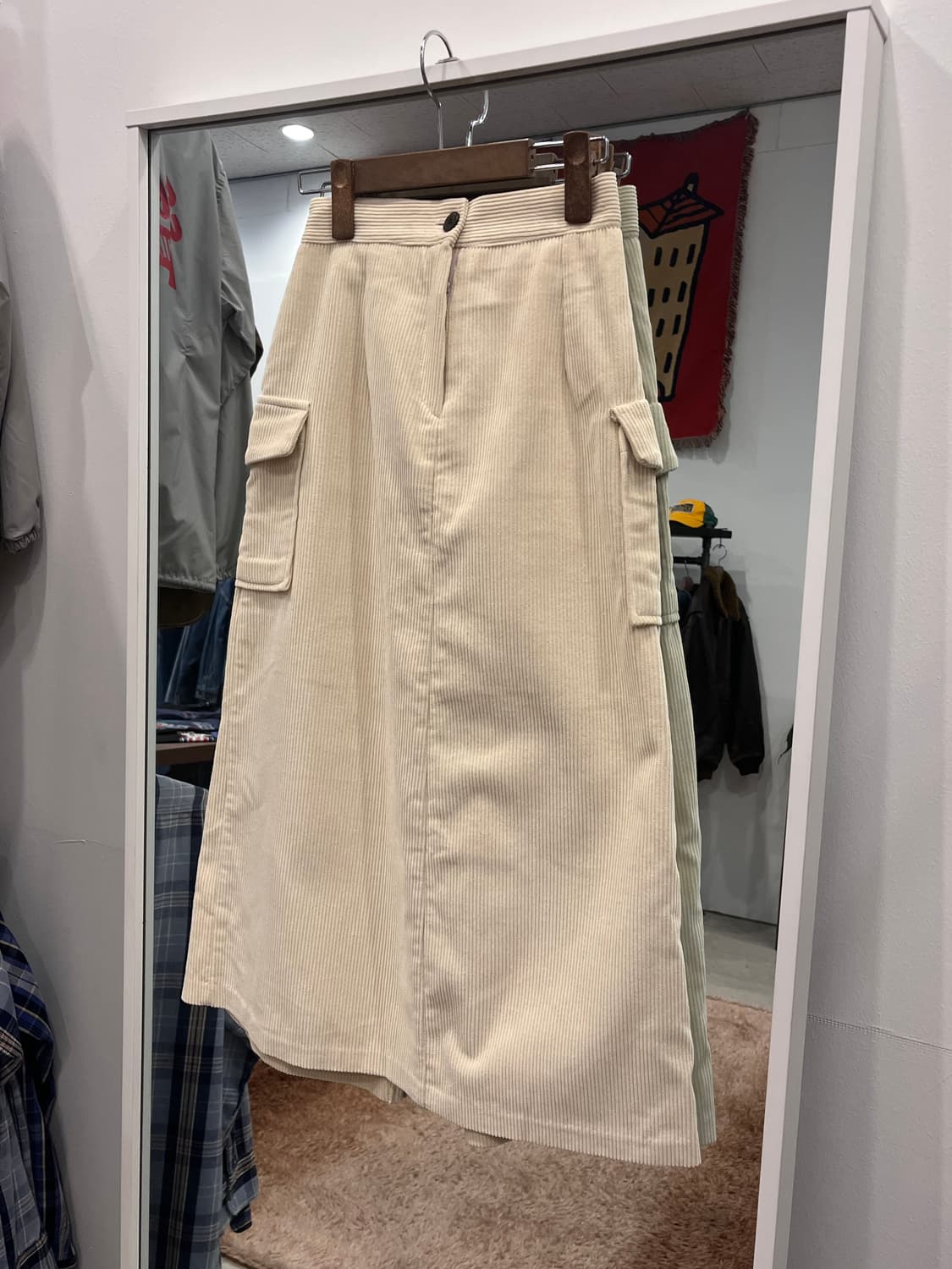 Vtg 빈티지 코듀로이 밴딩 스커트 (~28inch) 상품이미지1