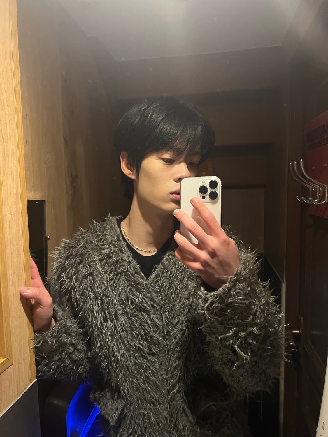 앤더슨벨 타마리스 샤기 가디건 M 상품이미지1