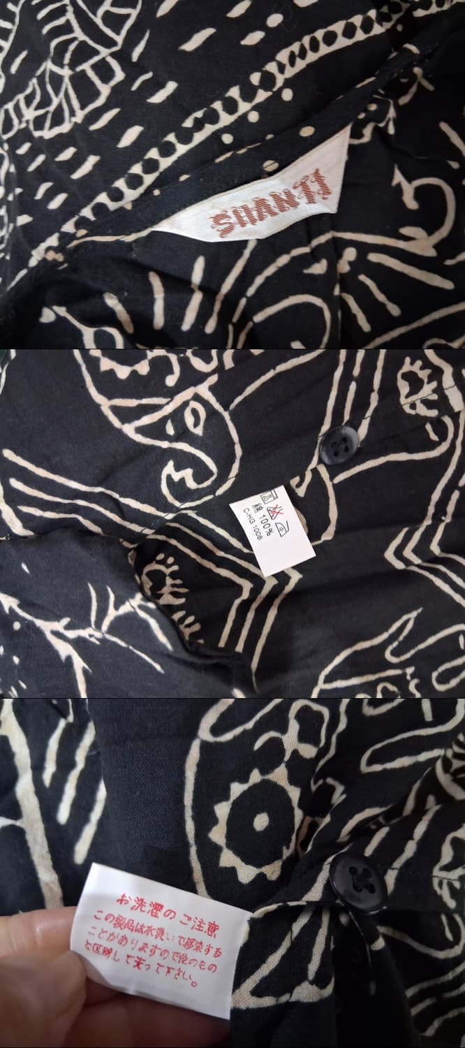 일본수입 SHANTI 인디아 코끼리 블록 프린트 루즈핏 면나염 롱원피스  상품이미지9