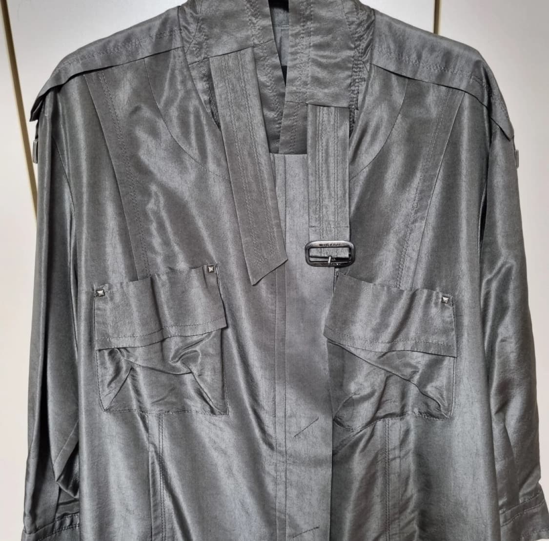 미샤 (MICHAA) 100% 실크 트렌치 코트 55 사이즈 상품이미지3