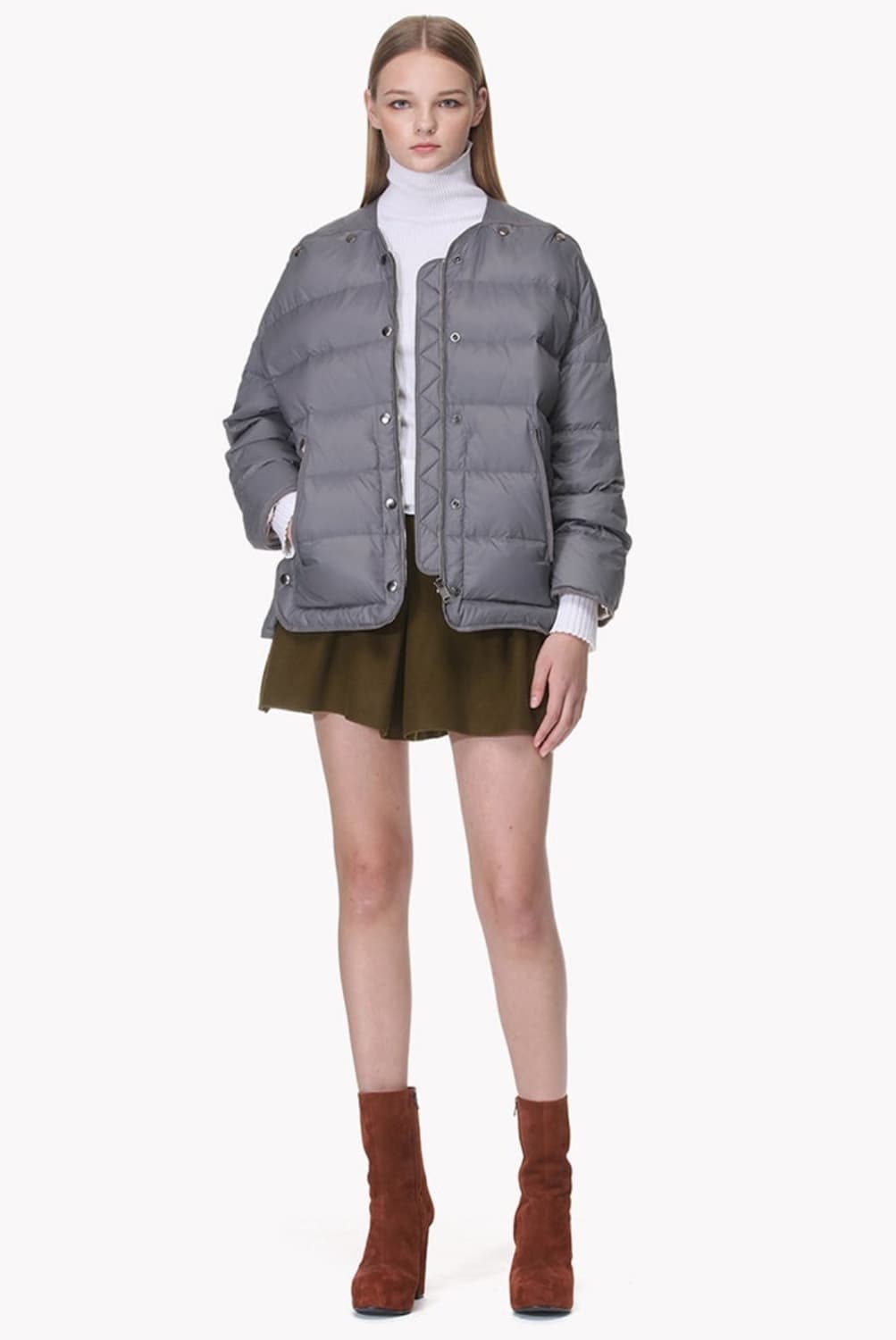 한섬 시스템 오버핏 라운드 다운 패딩 82-94-160사이즈 상품이미지2