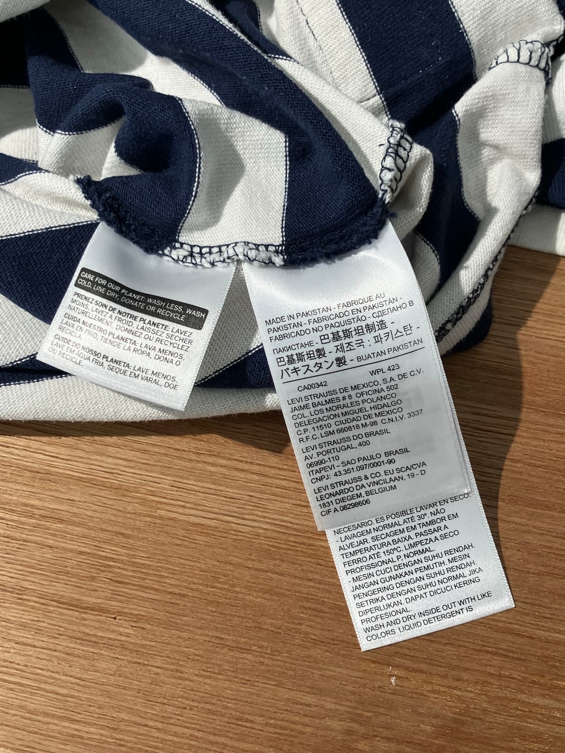 Levi's 네이비 스트라이프 반팔 티셔츠 L 상품이미지4
