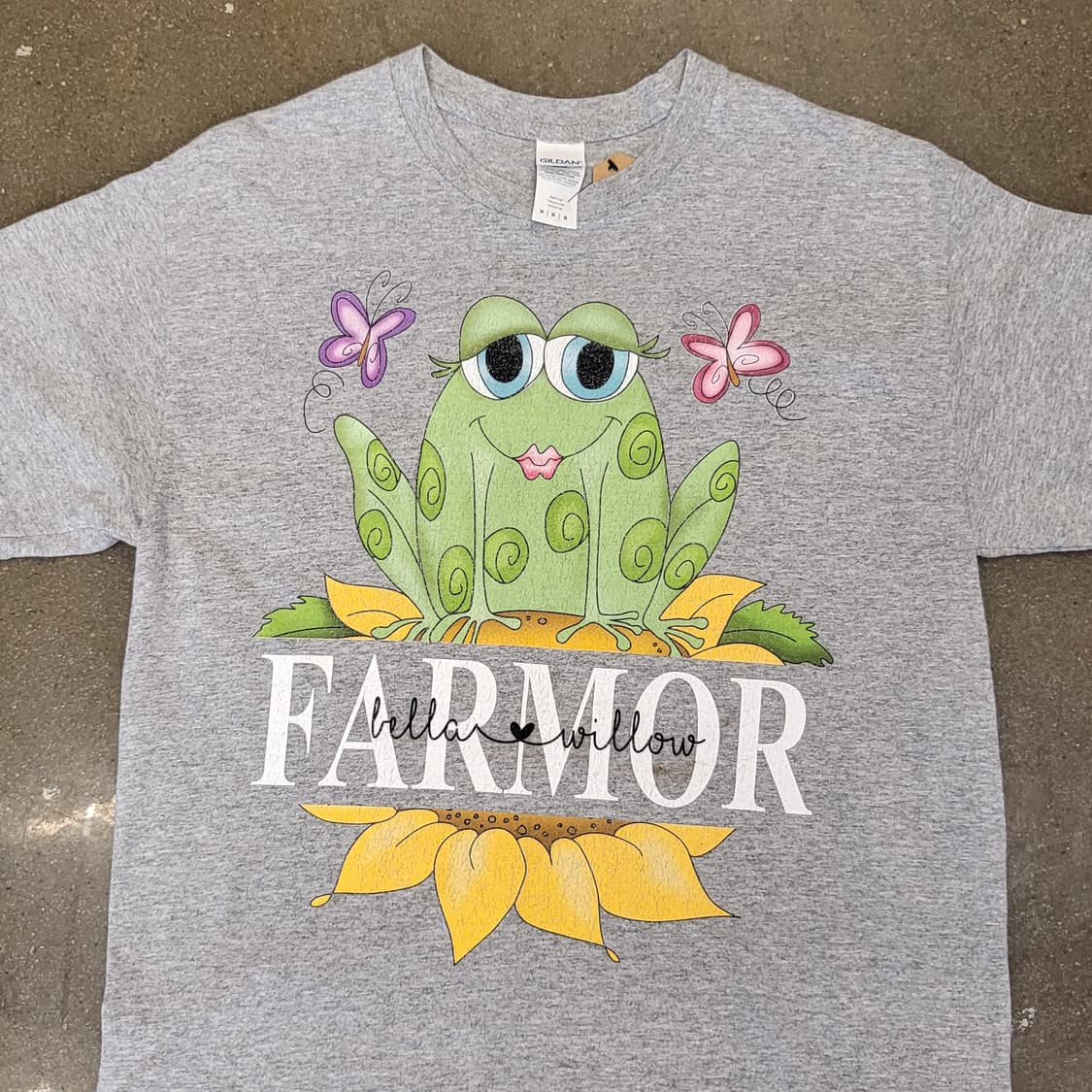 길단 개구리 프린팅 티셔츠 회색 FARMOR 상품이미지2