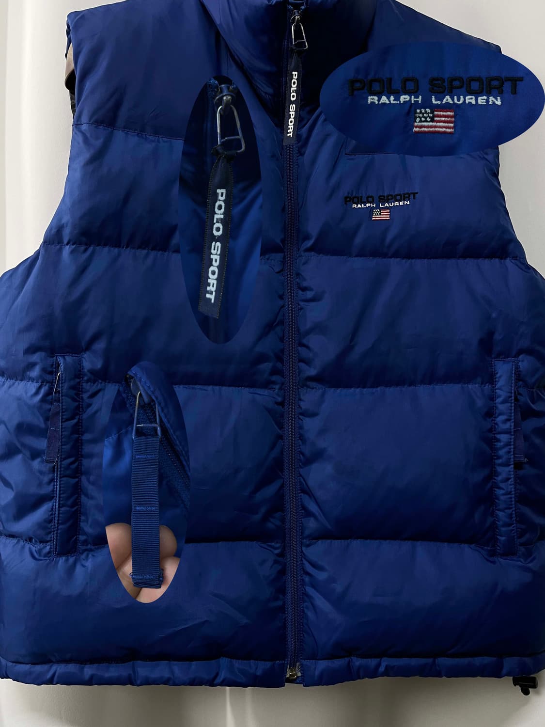90's 폴로 스포츠 로얄블루 다운 베스트 자켓 상품이미지5