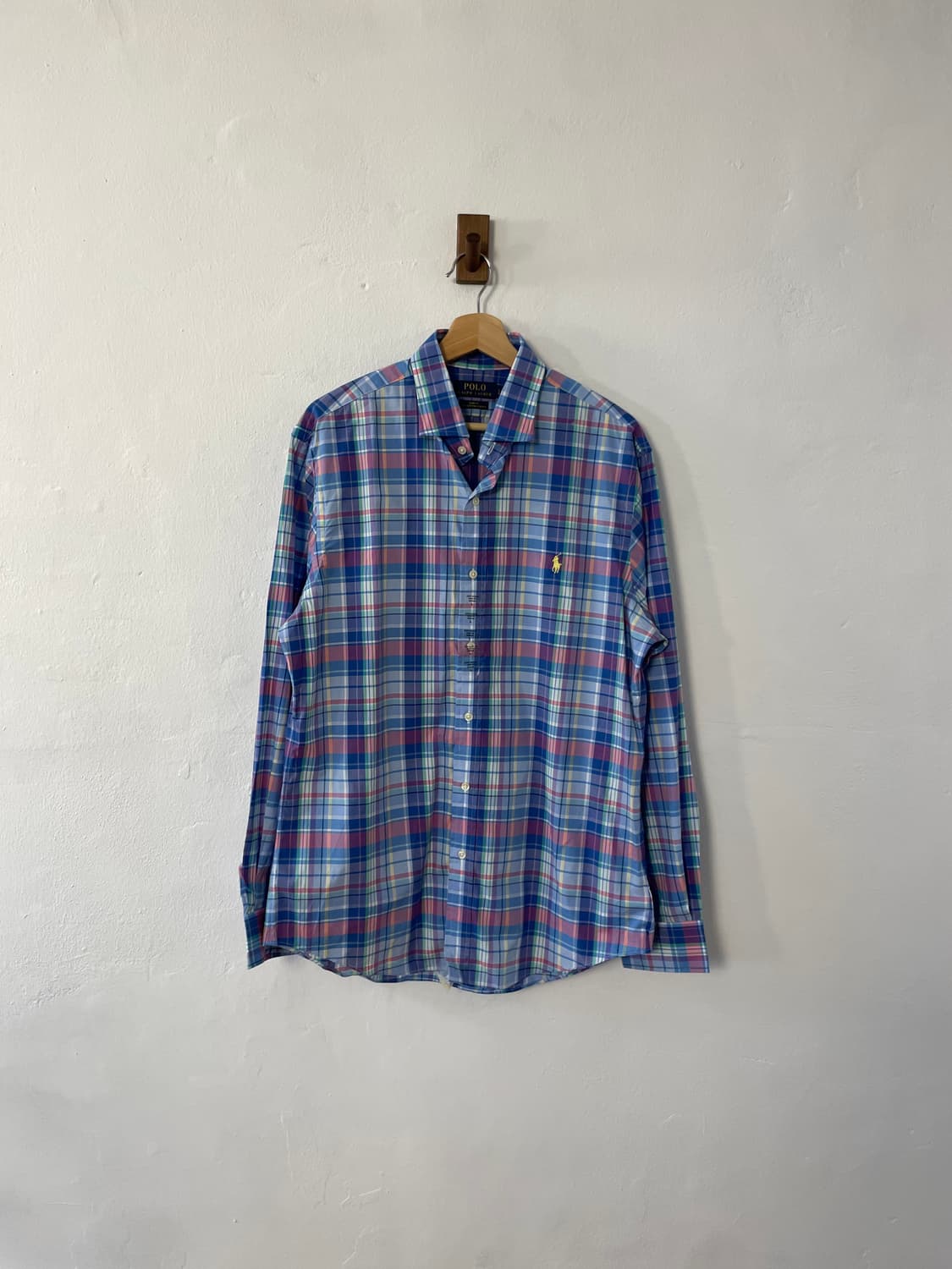 폴로 슬림핏 체크 셔츠 상품이미지1