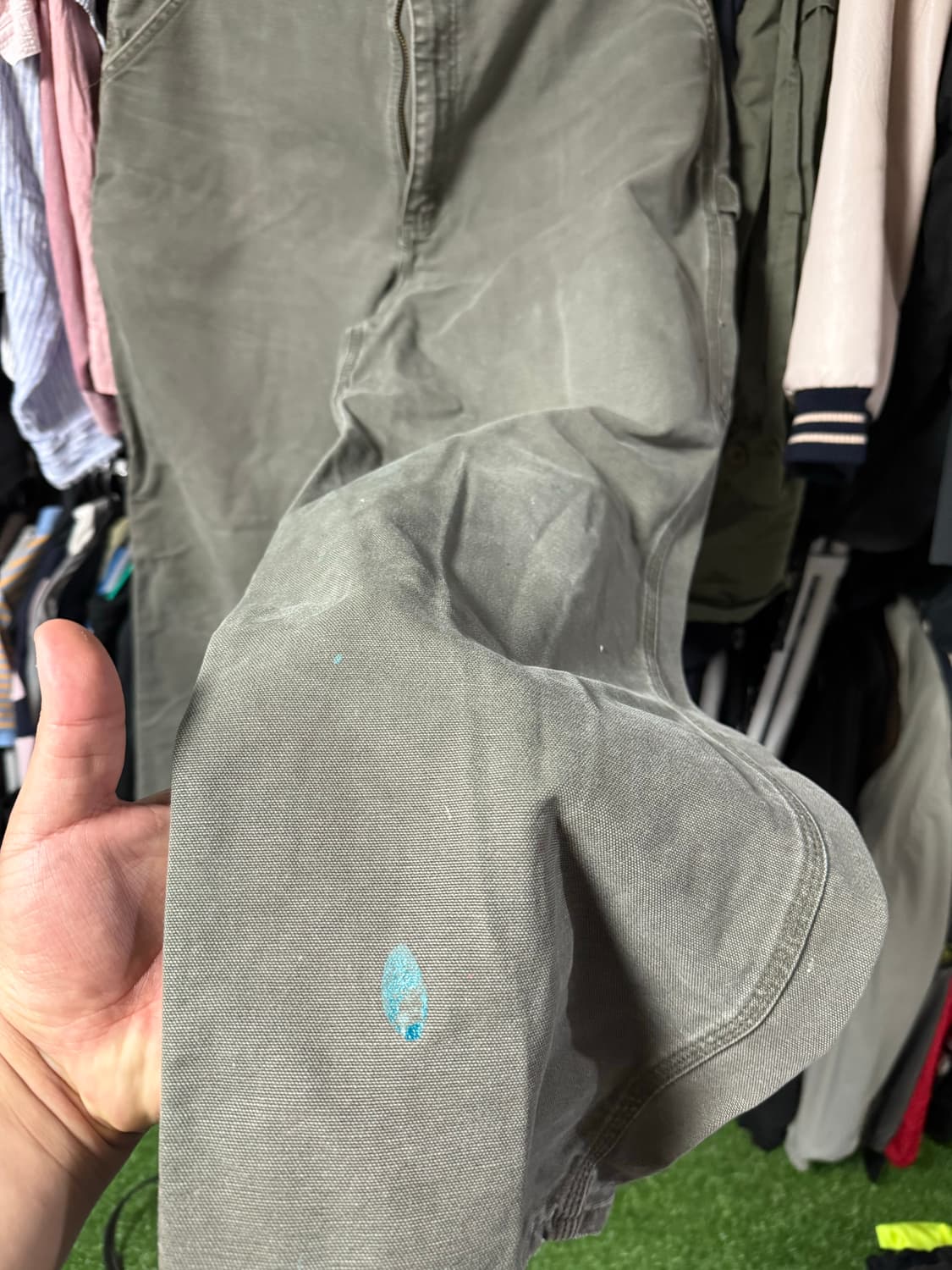 칼하트 카고 팬츠 카키색 상품이미지3