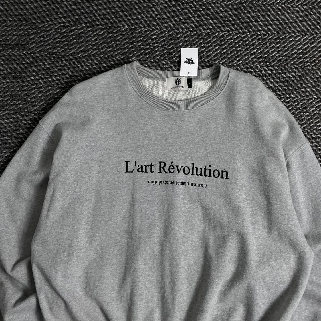 어반스터프 빅로고 그레이 박시핏 맨투맨o 3396 상품이미지4