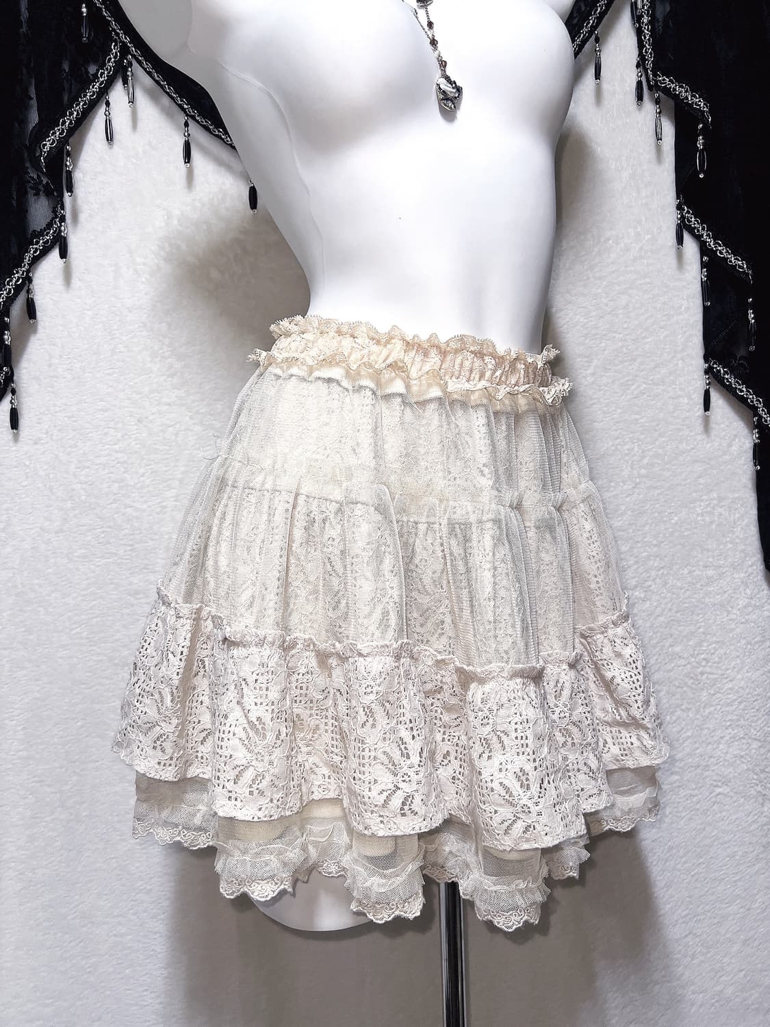 엑시즈팜 라떼갸루 로맨틱 로걀 모리걸 하치 레이스 캉캉 샤스커트 핀터 상품이미지5