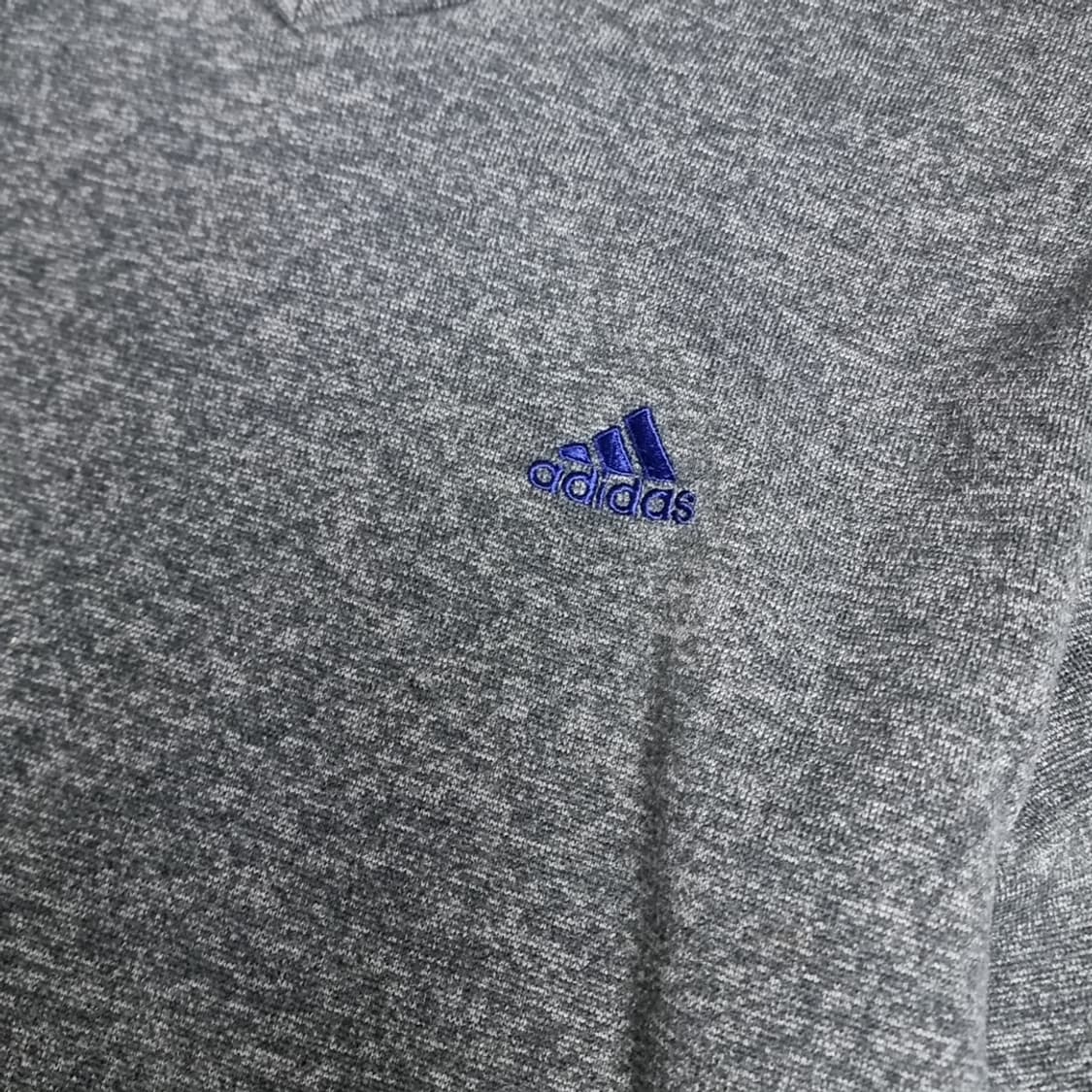 한국제 빈티지 아디다스 V넥 긴팔 티셔츠 그레이(105) 상품이미지2
