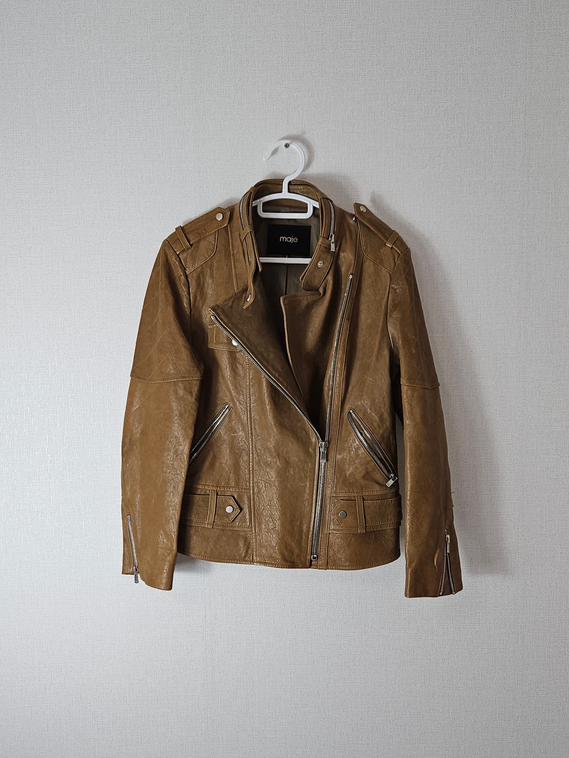 마쥬 maje 가죽자켓 레더 바이커 라이더 양가죽 S (거의새상품) 상품이미지1