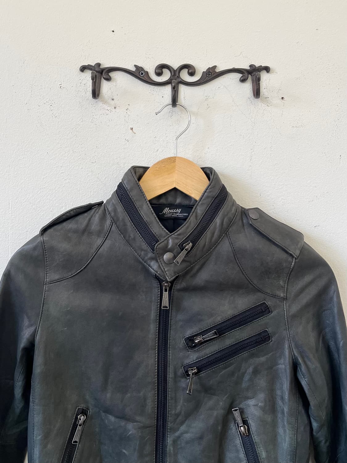 Moussy 카키그레이 라이더 자켓 상품이미지2