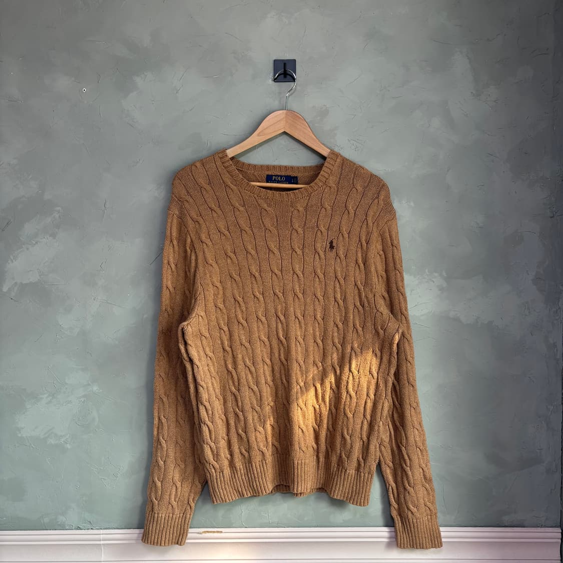 폴로 랄프로렌 꽈배기 니트 카멜 브라운 상품이미지1