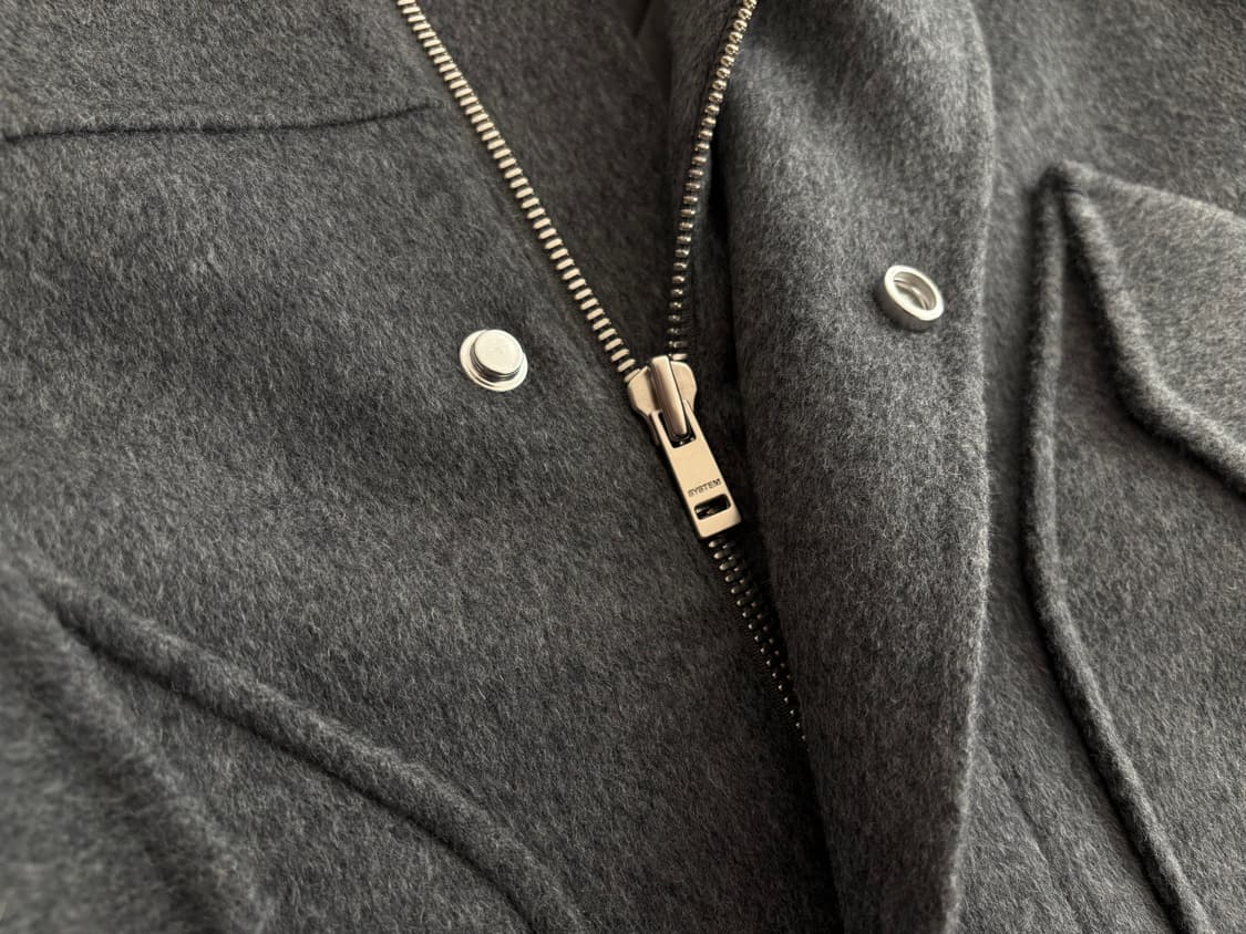 시스템 캐시미어 블렌드 포켓 점퍼 95 차콜 상품이미지3