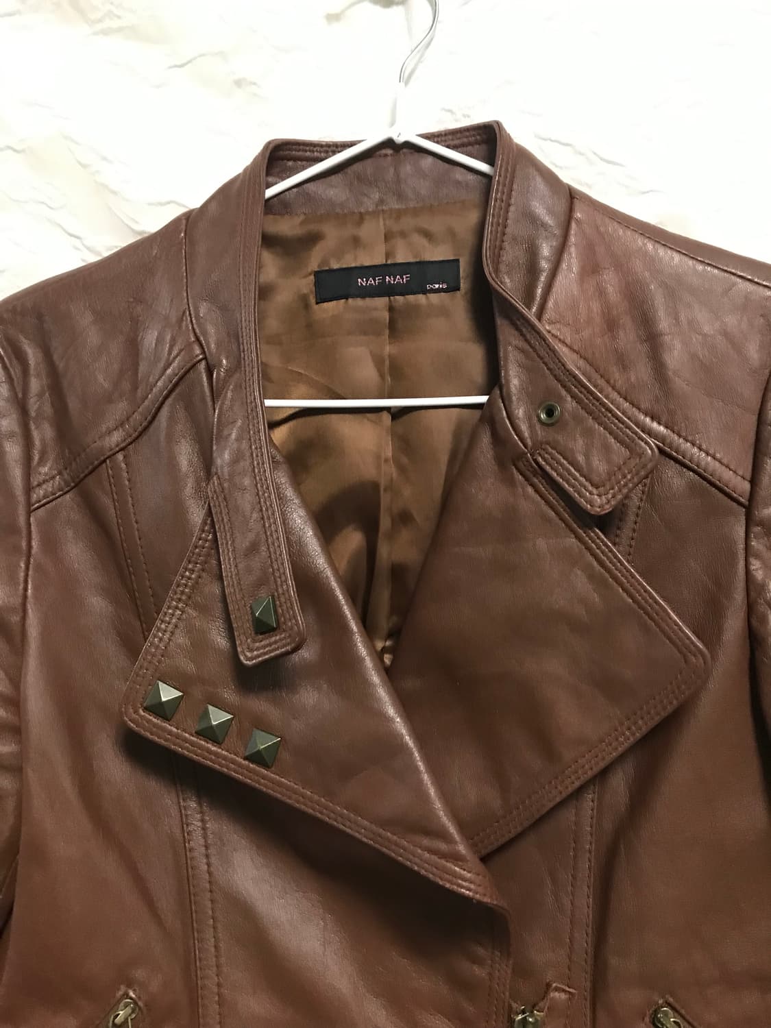 빈티지 쉽스킨 양가죽 스터드 리얼 레더 자켓 상품이미지6