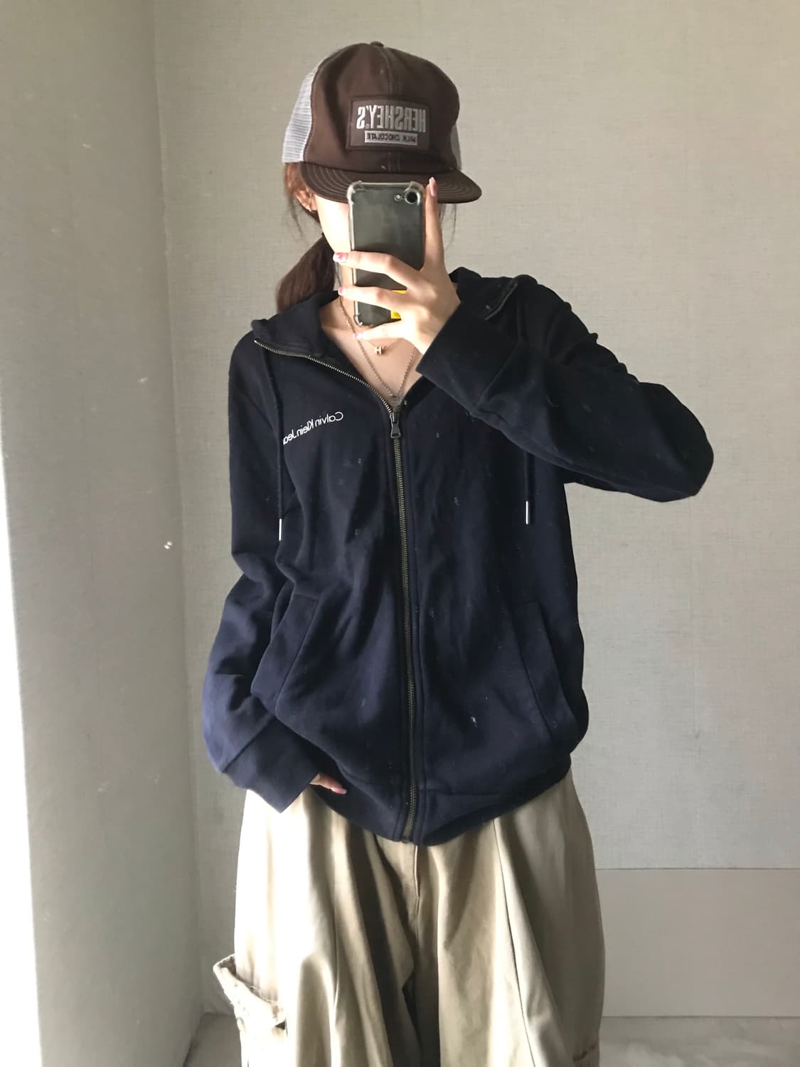 켈빈클라인 블랙 후드집업 상품이미지5