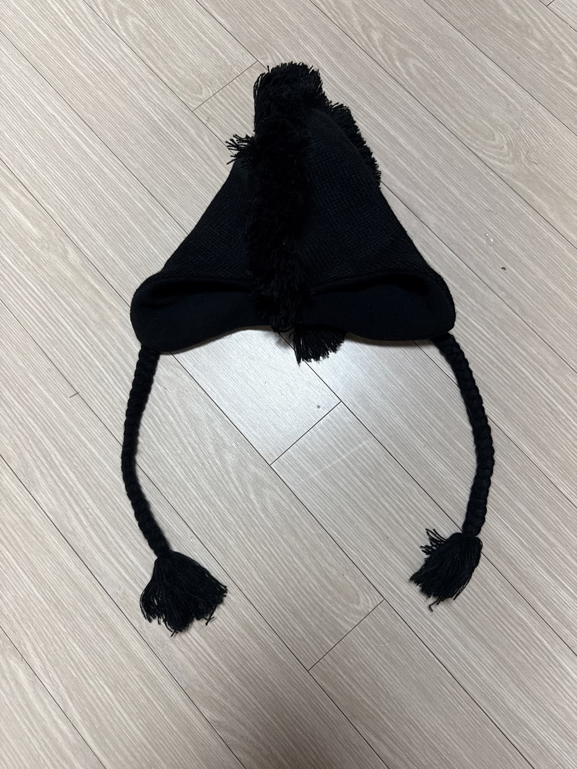빈티지 모호크헤어 울 댕기머리 이어플립 비니 모자 상품이미지3
